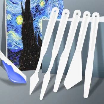 1 комплект смешанных пластиковых мастихинов, набор скребков, Лопаточка, нож для рисования маслом Художника, Инструменты для акварели для студента