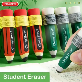 1 шт., карандаш для письма, ластик для вытирания, Форма карандаша, меньше резинового мусора, студенческий ластик для рукописного ввода, хорошая гибкость