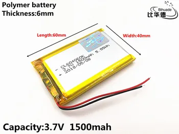 1 шт./лот 3,7 В 1500 мАч 604060 Полимерная литий-ионная аккумуляторная батарея для DVR, GPS, mp3, mp4