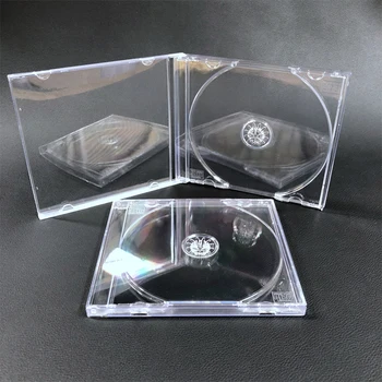 1 шт. Прозрачный пластиковый цельный футляр для дисков, футляр для компакт-дисков, Утолщенная коробка для CD, DVD-дисков, Органайзер для хранения, футляры для альбомов