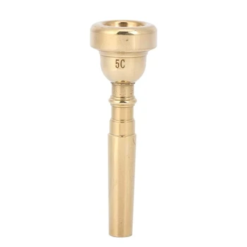 1 ШТ. рупорный мундштук из позолоченной латуни, мундштук для трубы 5C, золотой мундштук для трубы