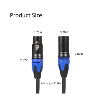 1 Штекер к 2 штекерным кабелям XLR Y-Splitter Micrphone, 3-контактным кабелям XLR Male к двойным кабелям XLR Female Y-Splitter Balanced Mic (1Шт) 0