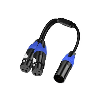 1 Штекер к 2 штекерным кабелям XLR Y-Splitter Micrphone, 3-контактным кабелям XLR Male к двойным кабелям XLR Female Y-Splitter Balanced Mic (1Шт) 1