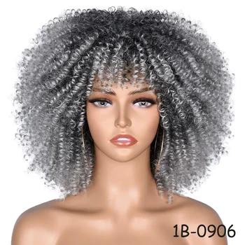 10 цветов Женские короткие парики в стиле Лолиты Синтетические Афро Кудрявые челки Косплей парик из натуральных волос 3