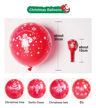 100 шт 12-дюймовых рождественских воздушных шаров Санта Клаус, снеговик, елка, рождественские шары, латексные шары для рождественского украшения 1