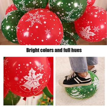 100 шт 12-дюймовых рождественских воздушных шаров Санта Клаус, снеговик, елка, рождественские шары, латексные шары для рождественского украшения 4