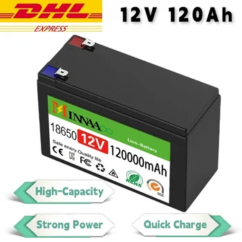 12v 18650 Литий-ионная аккумуляторная батарея постоянного тока 12,6 V 120Ah с разъемом EU + зарядное устройство 12,6 v 3a + кабель для подключения шины постоянного тока cr123a