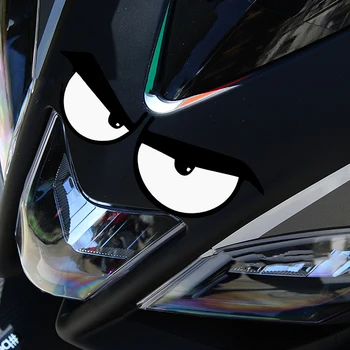 1ШТ Злые Улыбающиеся Глаза Светоотражающий Шлем Окно Бампер Зеркало Заднего Вида Мотоцикл Мото Велосипед Наклейка Наклейка Для Укладки Автомобилей Наклейки