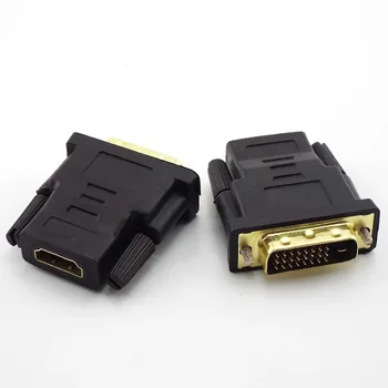 24 + 1 Конвертер DVI Male-HDMI-совместимый Женский Конвертер DVI Adapter С поддержкой 1080P для HDTV-проектора С Позолоченным Адаптером D5