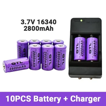 2800mah 3,7 V Li-Ion 16340 Batterien CR123A Batterie für LED Taschenlampe Reise Wand Ladegerät 16340 CR123A Batterie