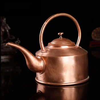 2Л/3Л Ручной Работы Красный Медный Чайник Тибетский Медный Чайник С Длинным Горлышком Чайник Для Кипятка Кухонный Холодный Чайник Чайный Набор Из Чистой Меди