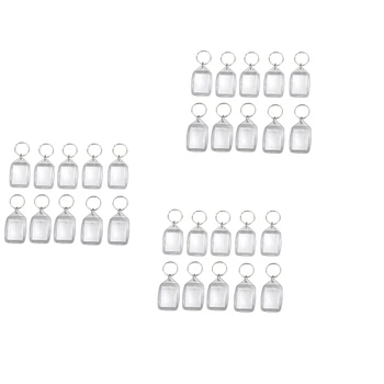 30X Прозрачные Акриловые Пластиковые Пустые Брелоки Для Ключей С Фотографией На Паспорт Брелок Для Ключей