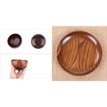 4 шт. Деревянная миска и ложка ручной работы и 1 шт. Посуда, бытовой гладкий деревянный поднос для выпечки хлеба 1