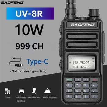 BaoFeng UV-15R Мощность 10 Вт 999-Канальная Рация Поддержка Радио Type-C Зарядное Устройство Обновление трансивера на 50 КМ UV-10R UV-5R Двухстороннее Радио