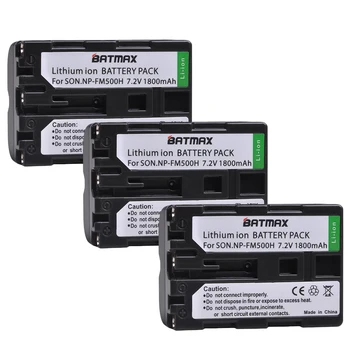Batmax 3шт 1800 мАч Bateria NP-FM500H NPFM500H NP FM500H Аккумулятор для Sony Alpha SLT A57 A65 A77 A99 A350 A550 A580 A900