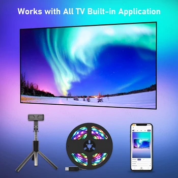 COOLO Smart Ambient TV Съемка камеры с Подсветкой ПК для 17-75-дюймового приложения Управление Играми Синхронизация музыки Экран мечты для телевизора Встроенное приложение