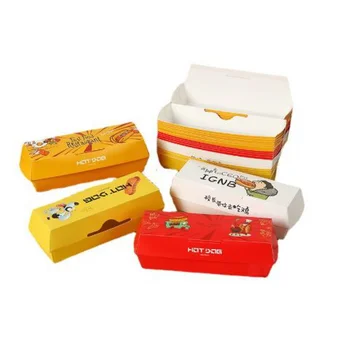 Customized productcustom индивидуальные одноразовые пакеты для сосисок, хот-догов, обертки, держатель упаковочного контейнера, коробка