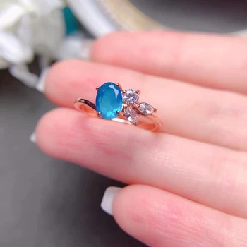FS Натуральное высококачественное кольцо с геометрическим голубым опалом S925 из чистого серебра, изысканные модные свадебные украшения для женщин MeiBaPJ