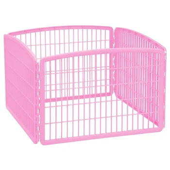 IRIS USA 24-дюймовый пластиковый манеж для домашних животных с 4 панелями без дверцы, розовый
