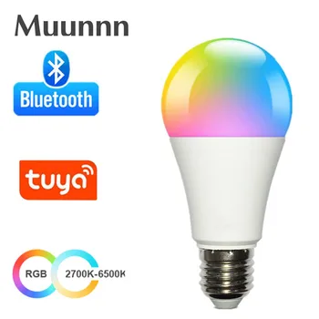 LED E27 Беспроводное приложение Bluetooth Умная Лампа Tuya APP Control С Регулируемой Яркостью 15 Вт RGB + CW + WW Светодиодная Лампа Для Изменения цвета, Совместимая с IOS/ Android