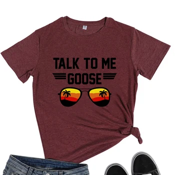 Seeyoushy TALK TO ME GOOSE 2023, Летняя Новая Женская футболка с коротким рукавом, Трендовый праздничный топ Y2K, Эстетическая уличная одежда Polera Mujer
