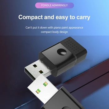 USB-передатчик-приемник, совместимый с Bluetooth 5.0 Аудио, Aptx-драйвер, Бесплатный Aux USB-адаптер для ПК, коммутатора, гарнитуры PS4, телевизора, автомобиля