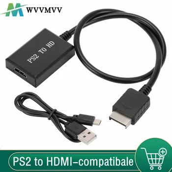 WvvMvv PS2-HDMI-совместимый аудио-видео конвертер Адаптер Поддержка PS1 /2 / 3 Режимов отображения Для HDTV ПК Кабельный адаптер Full HD