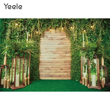 Yeele Green Leaves Деревянная доска, фон для свадебной фотосессии, фон для фотосессии в фотостудии, реквизит для фотофона