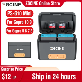 ZGCINE PS-G10 Mini Battery Коробка Для Быстрой Зарядки Чехол для GoPro Hero 10 9 8 7 6 5 Зарядное Устройство Умный Перезаряжаемый Чехол Для Хранения
