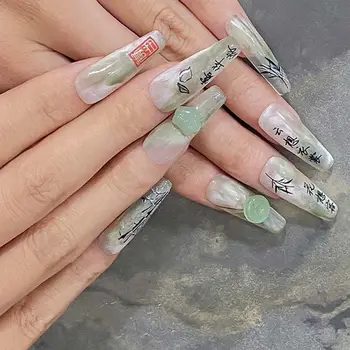 Аксессуары для маникюра с пряжкой из тыквы, украшения для ногтей, Нефритовые Стразы для ногтей, 3D Дрели для нейл-арта, китайские украшения для ногтей