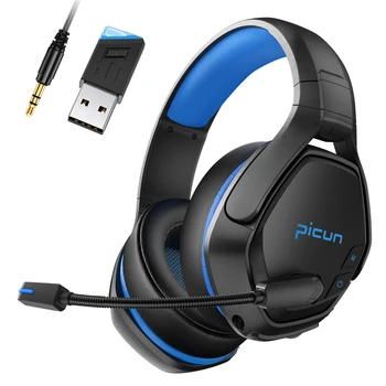 Беспроводная Игровая гарнитура Picun PG-01 для ПК, PS5, PS4, MacBook, 2,4 ГГц Bluetooth-Наушники с микрофоном для Ноутбука