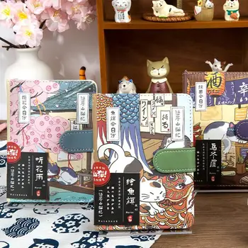 Блокнот с милым мультяшным котом на магнитной кнопке, японский альбом для рисования, дорожный блокнот, студенческий дневник для любителей кошек