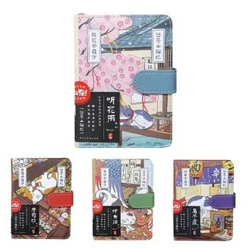 Блокнот с милым мультяшным котом на магнитной кнопке, японский альбом для рисования, дорожный блокнот, студенческий дневник для любителей кошек 1