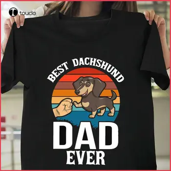 Винтаж!! Лучший папа-собака в истории, футболка с таксой в стиле ретро, с Днем отца 2021 г.