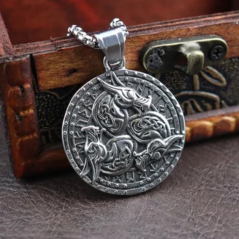 Винтажное ожерелье с вороном Викинга для мужчин, подвеска 