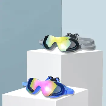 Водонепроницаемые плавательные очки с гальваническим покрытием для взрослых HD, Противотуманные Очки с гальваническим покрытием, Эластичные Очки для дайвинга с широким обзором, плавание