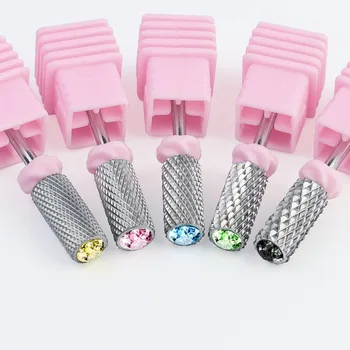 Вольфрамовые сверла для ногтей с алмазными электрическими маникюрными сверлами для станковой фрезы, заусенцев для педикюра, аксессуаров для нейл-арта.