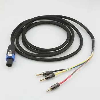 Высококачественный кабель сабвуфера, 3-проводный Кабель сабвуфера от громкоговорителя до бананового конца для REL/MJ Acousti