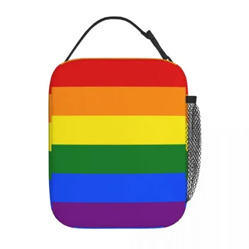 Гей-парад с флагом ЛГБТК, ЛГБТ-товары, Изолированная сумка для ланча, Дорожная коробка для еды, Многофункциональный модный термоохладитель для ланча