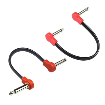 Гитарные патчи кабели 6,35 мм прямоугольные кабели для педали гитарного эффекта Низкий уровень шума и хорошее качество Штепсельная вилка для гитарного эффекта Прямая поставка