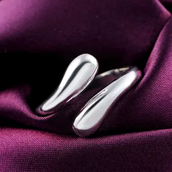 Горячие высококачественные кольца из стерлингового серебра 925 пробы с каплями воды для женщин, модные свадебные украшения для вечеринок, рождественский подарок