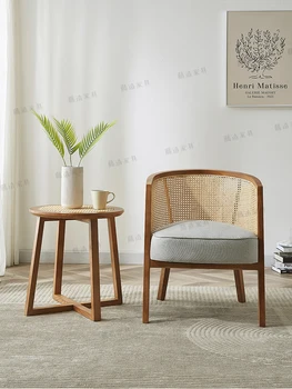 Диван-кресло из скандинавского ротанга, балкон, массив дерева, новое китайское кресло для отдыха, мебель для гостиничного дивана Zimb 2