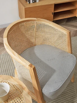 Диван-кресло из скандинавского ротанга, балкон, массив дерева, новое китайское кресло для отдыха, мебель для гостиничного дивана Zimb 4