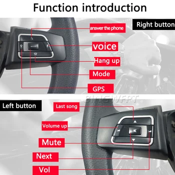 Для Volkswagen Jetta Golf Polo Passat Многофункциональный пульт дистанционного беспроводного управления рулевым колесом автомобиля, кнопка переключения контроллера, концентраторы 3