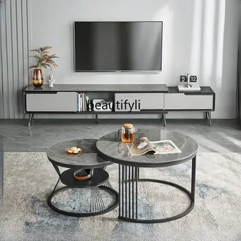Домашний светильник, роскошная каменная плита, шкаф для телевизора и чайный столик, комбинированный шкаф для гостиной, современная мебель Sense