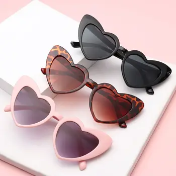 Женские аксессуары Женское влияние, модные солнцезащитные очки с защитой от UV400, винтажные солнцезащитные очки в форме сердца