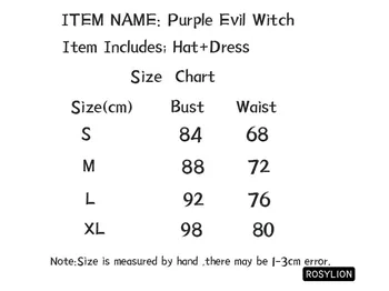 Женский костюм злой ведьмы На Хэллоуин, костюм ведьмы для взрослых, костюмы для ролевых игр, косплей, женская шляпа, фиолетовое платье, комплект одежды для выступлений 4