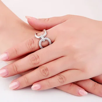 женское кольцо с настоящими драгоценностями от настоящего бренда неправильной формы с микро-вставкой из циркона на живописной поверхности, регулируемое отверстие, индивидуальность