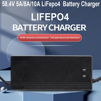 Зарядное устройство 58.4V 10A 48V LiFePO4 Зарядное Устройство для Аккумуляторной батареи 16S 48V LiFePO4 Smart Charger Full с Разъемом типа 