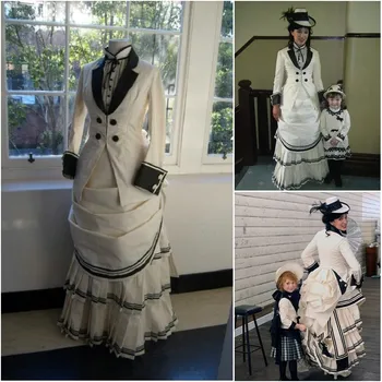 Историческое платье Civil War Southern Belle Gown вечернее Платье / Victorian lady's Edwardian Dress Костюм Пальто + Юбка bustle gown платье на заказ